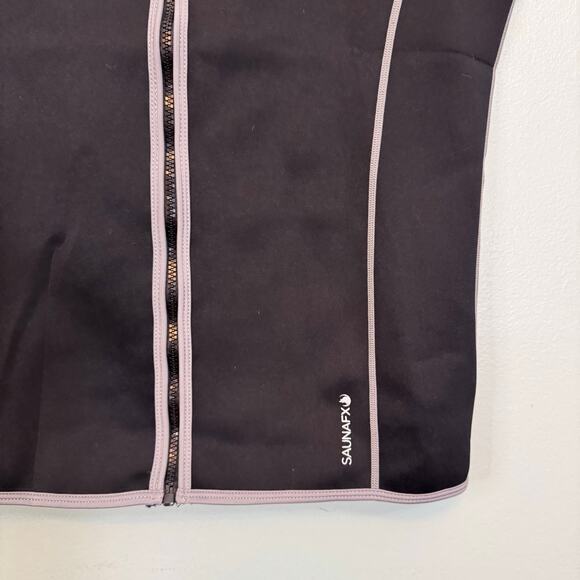 SAUNAFX Neoprene Sauna Vest Top Mens M/L Black Slimming Microban Zip Workout Gym - Picture 5 of 7